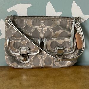 Gray and silver Coach bag - Like new!